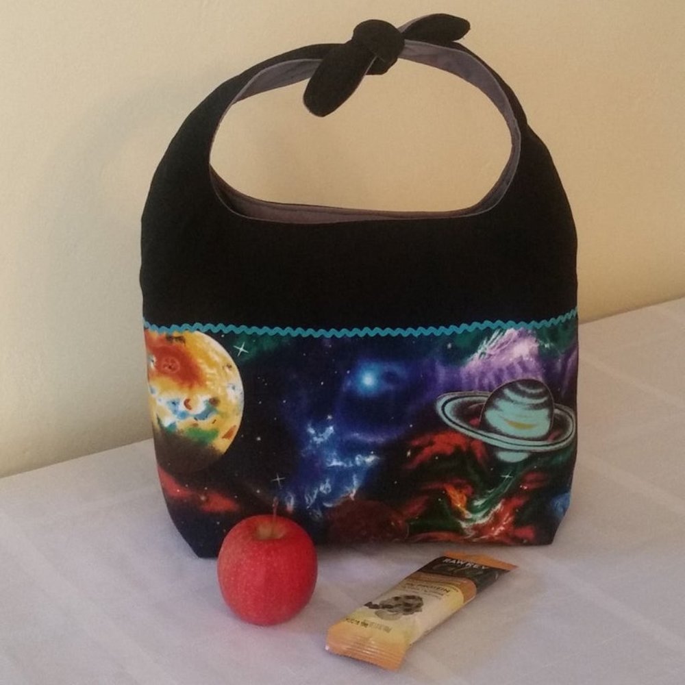 Space Galaxy Print lunch bag snack tote handbag